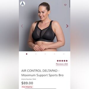 NEW Anita Pink and Gray Air Control Deltapad Sports Bra